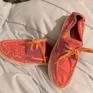 Neon Leopard Print Sperrys